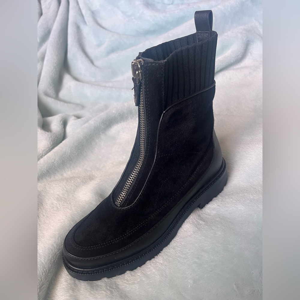 Sam Edelman Black Combat Boots with Chunky Sole - Picture 2 of 6
